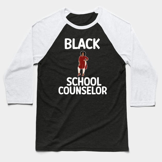 Black School Counselor Baseball T-Shirt by Chey Creates Clothes